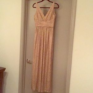 Amsale gold sequin gown